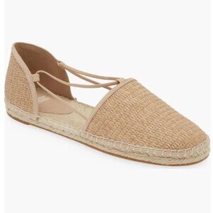 Eileen Fisher Lee Espadrille Flat Women's 7 Closed Toe Natural Tan Leather Lined